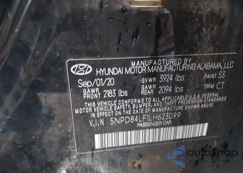 2020 Hyundai Elantra Value Edition из США, поврежденный, VIN 5NPD84LF1LH623099